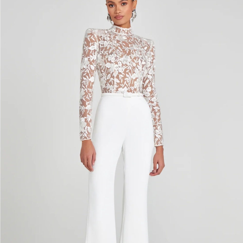 Joanna Nadine Merabi White Jumpsuit